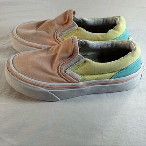 Vans Kids Slip-On Sneakers - Peach and Light Yellow